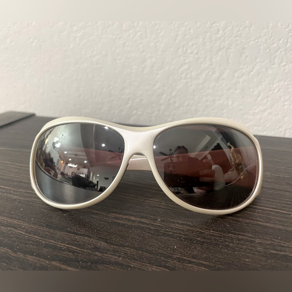 Y2K Maui Jim Lehua 203 05 Pearl White Frame/Maui Rose Polarized Lens Sunglasses